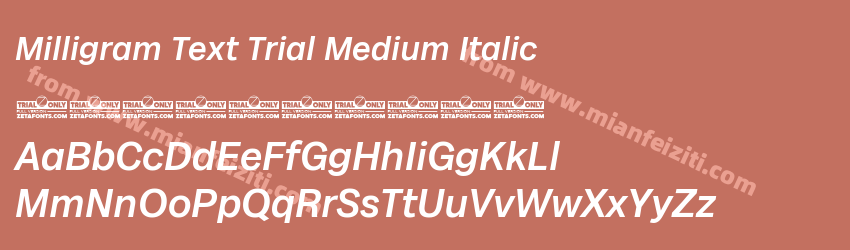 Milligram Text Trial Medium Italic预览图1