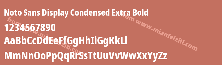 Noto Sans Display Condensed Extra Bold预览图1
