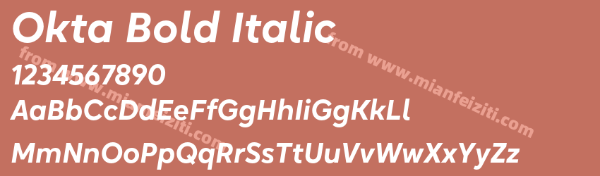 Okta Bold Italic预览图1