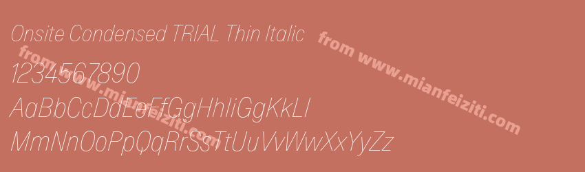 Onsite Condensed TRIAL Thin Italic预览图1