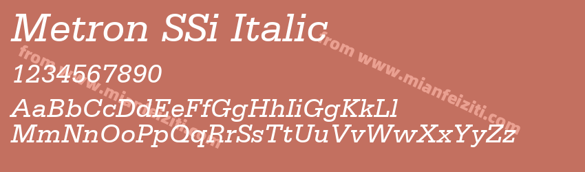 Metron S Si Italic预览图1