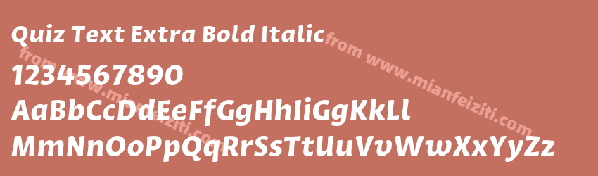 Quiz Text Extra Bold Italic预览图1