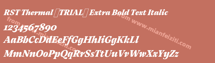 RST Thermal (TRIAL) Extra Bold Text Italic预览图1