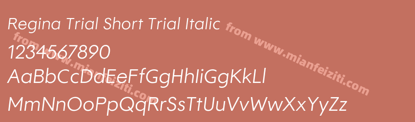 Regina Trial Short Trial Italic预览图1