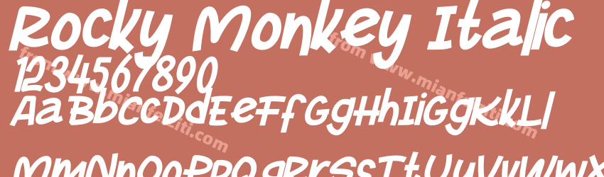 Rocky Monkey Italic预览图1