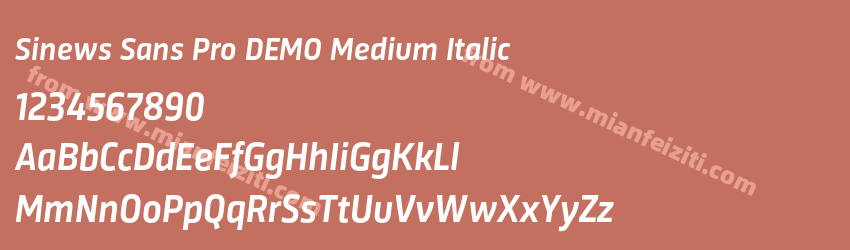 Sinews Sans Pro DEMO Medium Italic预览图1