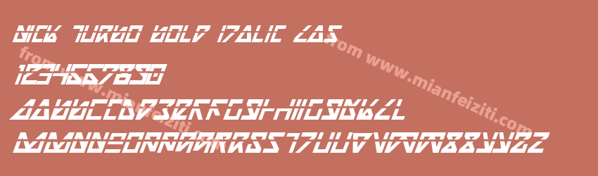 Nick Turbo Bold Italic Las字体预览