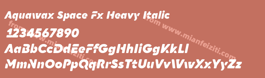Aquawax Space Fx Heavy Italic预览图1