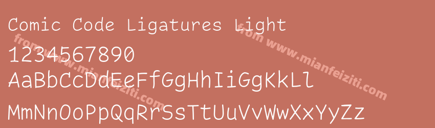 Comic Code Ligatures Light预览图1