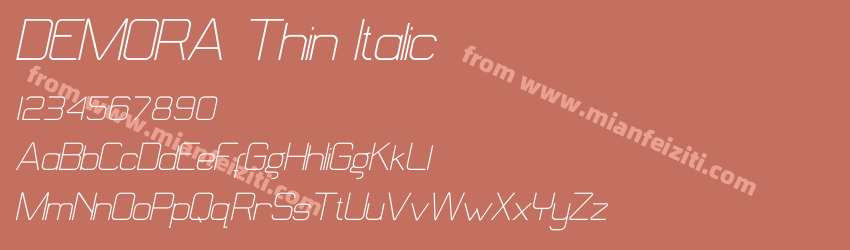 DEMORA Thin Italic预览图1