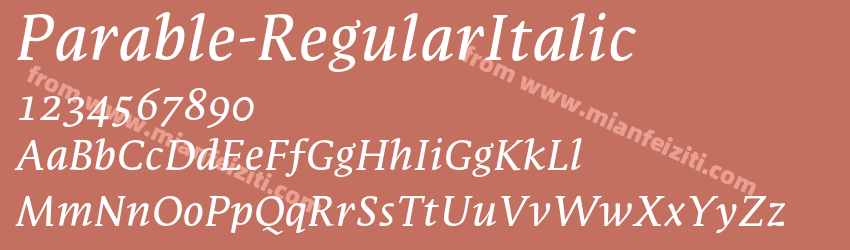 Parable Regular Italic预览图1