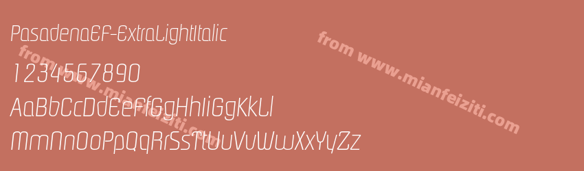 PasadenaEF Extra Light Italic预览图1