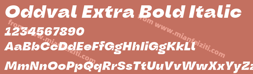 Oddval Extra Bold Italic预览图1