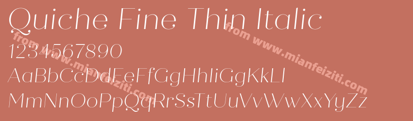 Quiche Fine Thin Italic预览图1