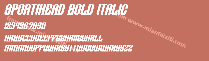 Sportihead Bold Italic预览图1