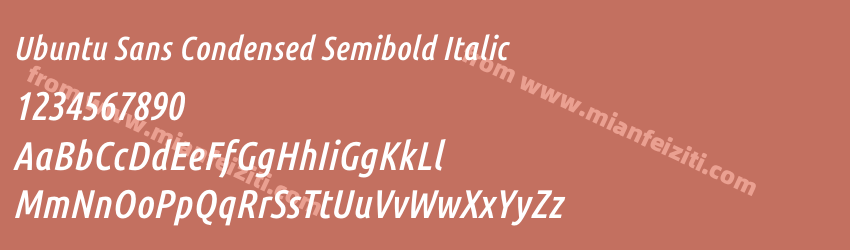 Ubuntu Sans Condensed Semibold Italic预览图1
