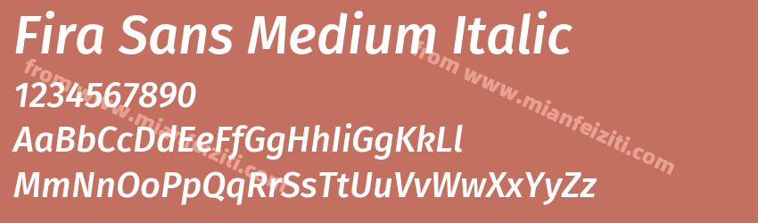 Fira Sans Medium Italic预览图1