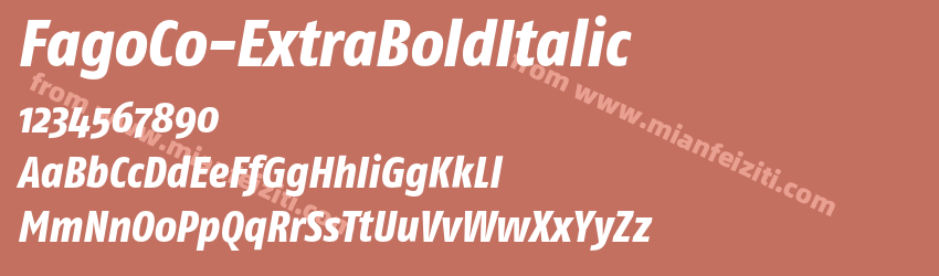Fago Co Extra Bold Italic预览图1