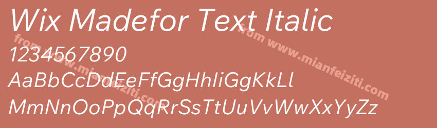 Wix Madefor Text Italic预览图1