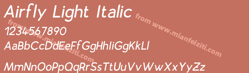 Airfly Light Italic预览图1