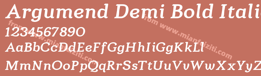 Argumend Demi Bold Italic预览图1