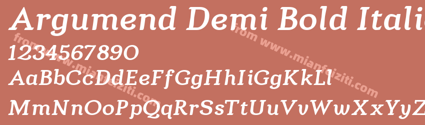 Argumend Demi Bold Italic预览图1