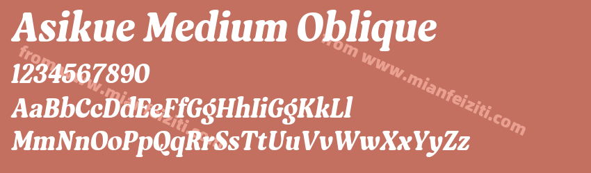 Asikue Medium Oblique预览图1