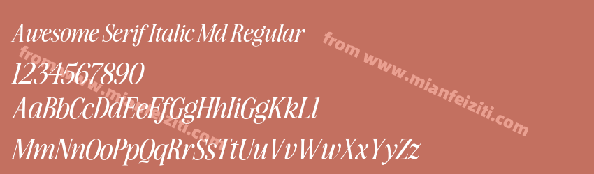 Awesome Serif Italic Md Regular预览图1