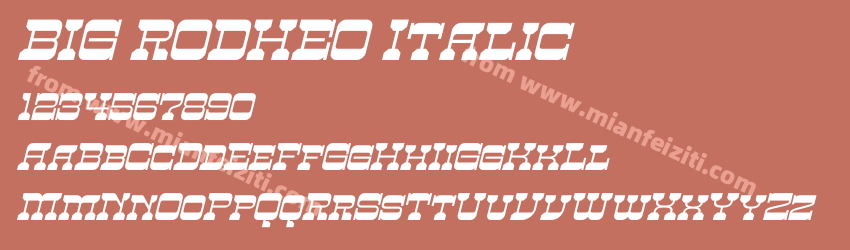 BIG RODHEO Italic预览图1