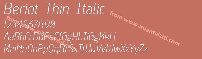 Beriot Thin Italic预览图1