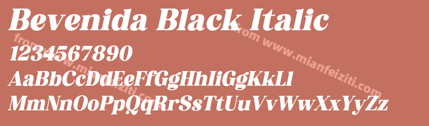Bevenida Black Italic预览图1