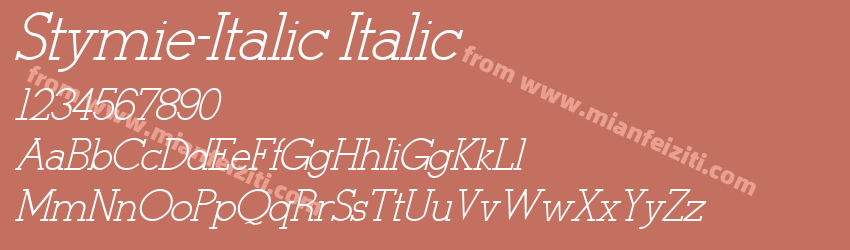 Stymie Italic Italic预览图1