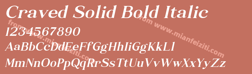 Craved Solid Bold Italic预览图1