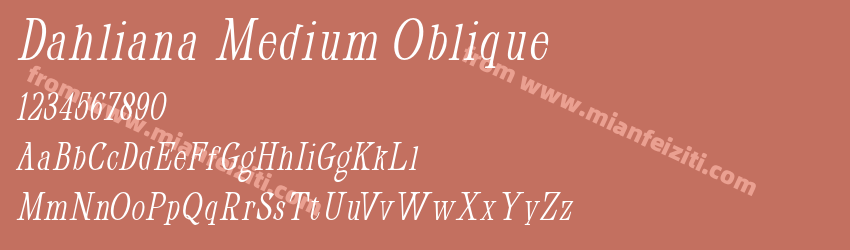Dahliana Medium Oblique预览图1