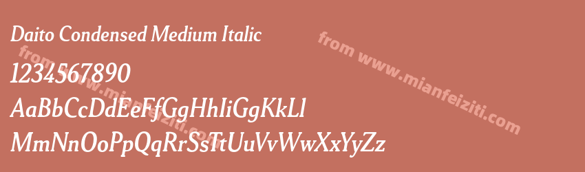 Daito Condensed Medium Italic预览图1