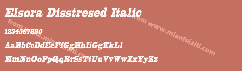 Elsora Disstresed Italic预览图1