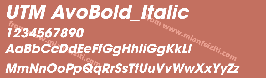 UTM AvoBold_Italic字体预览