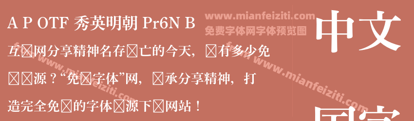A P OTF 秀英明朝 Pr6N B预览图1