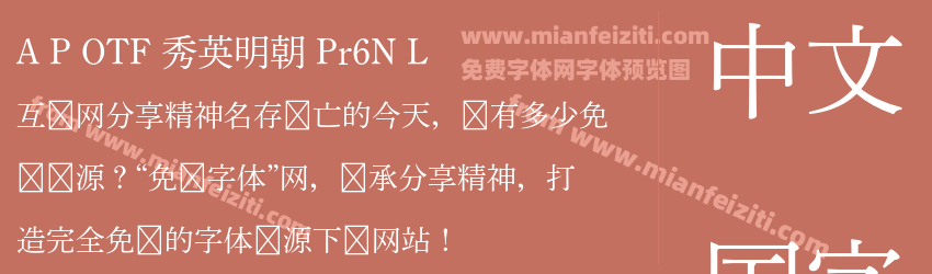 A P OTF 秀英明朝 Pr6N L预览图1