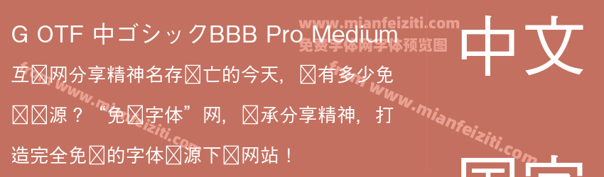 G OTF 中ゴシックBBB Pro Medium预览图1