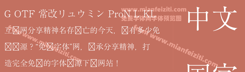 G OTF 常改リュウミン ProN L KL预览图1