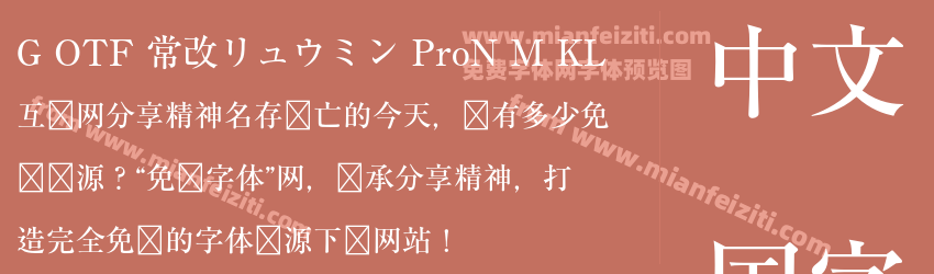 G OTF 常改リュウミン ProN M KL预览图1