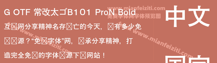 G OTF 常改太ゴB101 ProN Bold预览图1