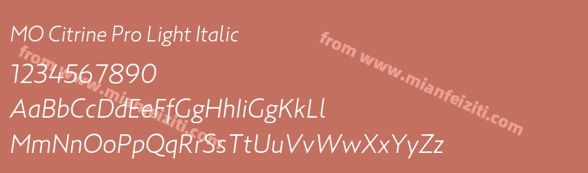MO Citrine Pro Light Italic预览图1