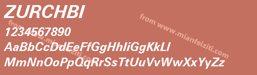 Zurich Bold Italic BT预览图1