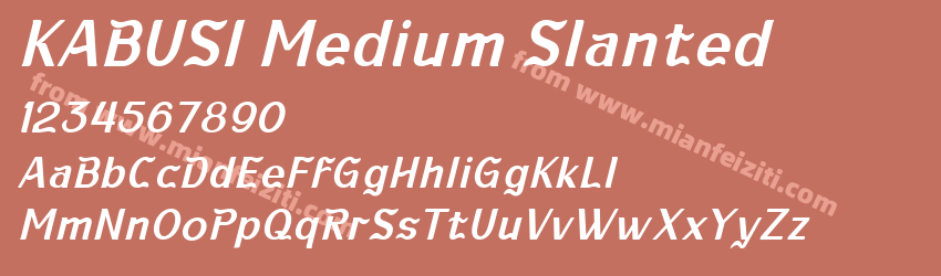 KABUSI Medium Slanted预览图1