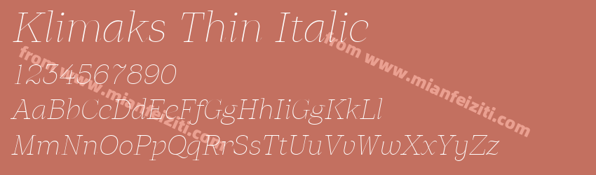 Klimaks Thin Italic预览图1