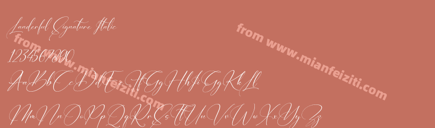Landerful Signature Italic预览图1