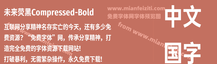 未来荧黑Compressed-Bold预览图1