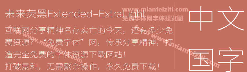 未来荧黑Extended-ExtraLight预览图1